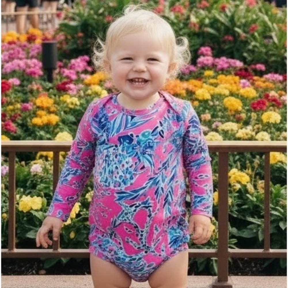 Lilly Pulitzer Velma Romper Girls Shirt On The Dock Baby Girl Size 12-18 Months